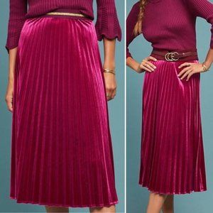 Maeve Velvet Pleated Skirt